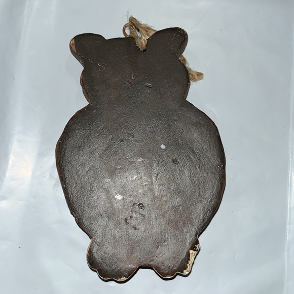 Brown Snowy Owl Ornament 5” on twine loop hook Christmas holiday bird OWL woodsy - Picture 6 of 10